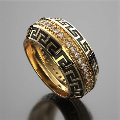 versace chain black and white|versace men's wedding rings.